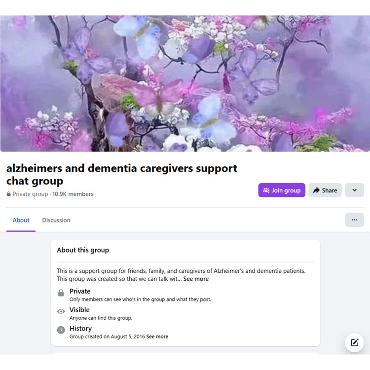 Alzheimer's and Dementia Caregivers Support Chat Group