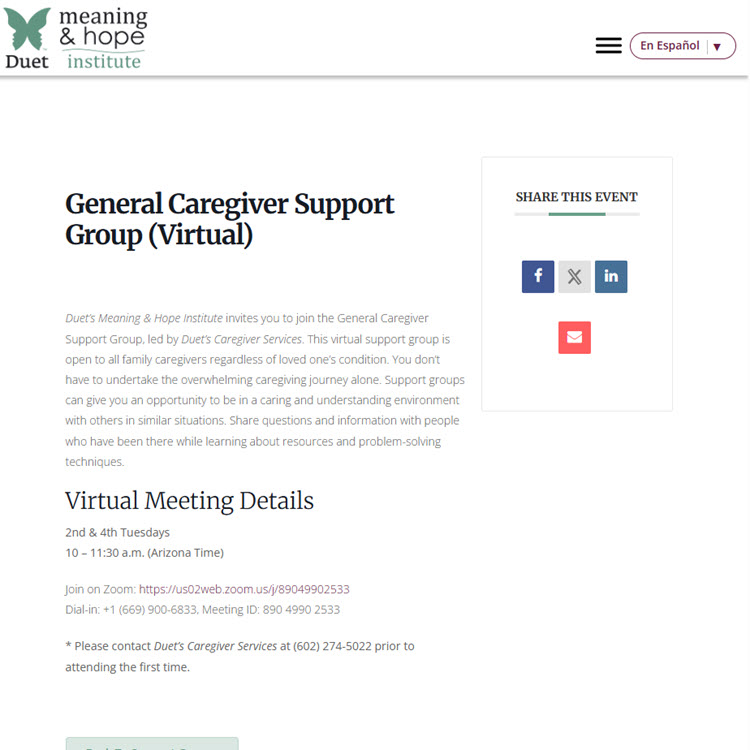 General Virtual Caregiver Support Group