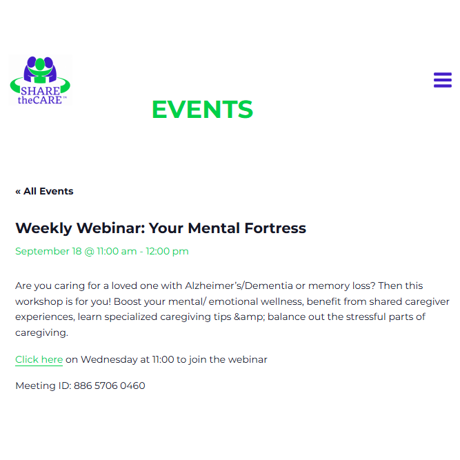 Weekly Webinar Your Mental Fortress