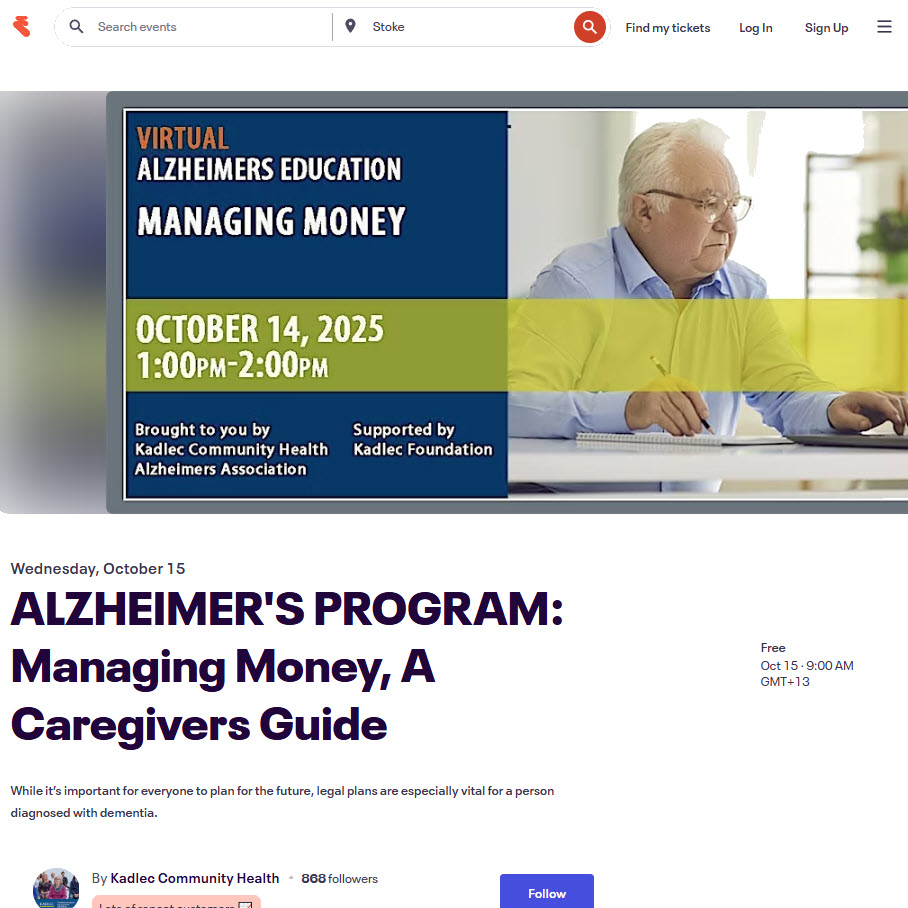Alzheimer’s Education Managing Money, a Caregivers Guide