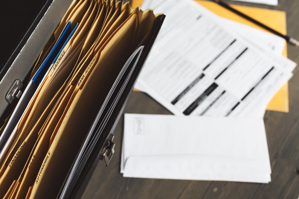 Paperwork that someone is working on