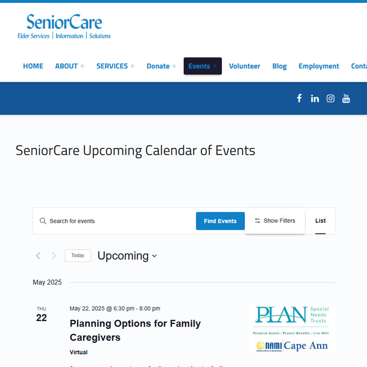 SeniorCare Upcoming Events
